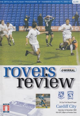 Tranmere Rovers v Cardiff City Match Programme 2002-11-16